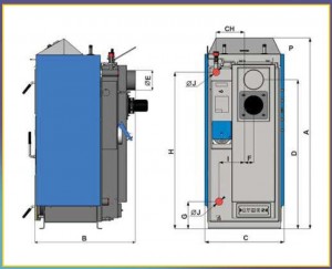Dimensiuni cazan Atmos pe lemne si carbune